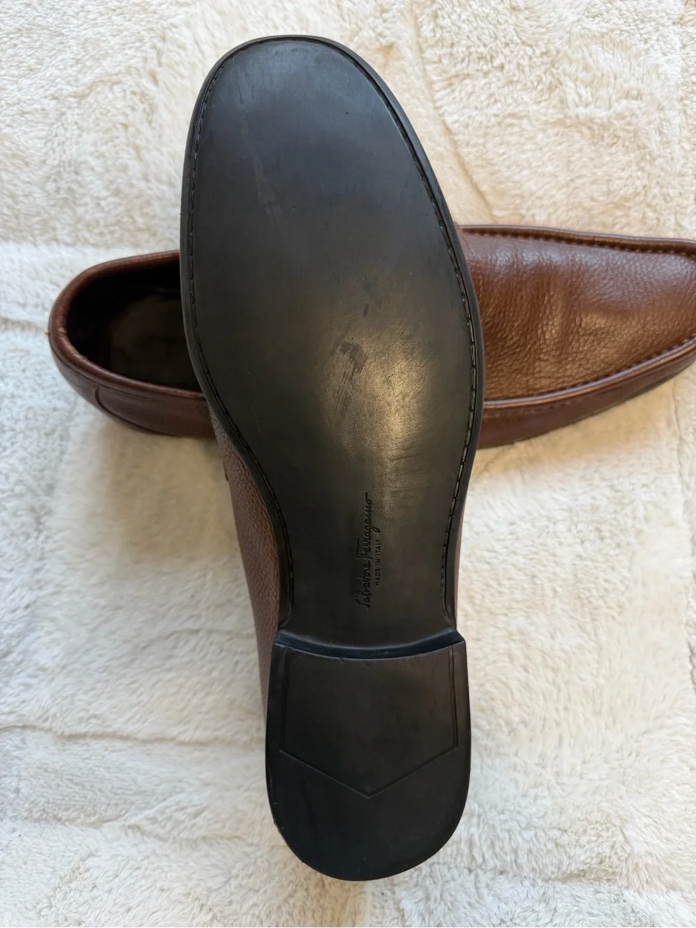 $950 Salvatore Ferragamo Gancini Buckle Leather Strap Slip-On Loafer 11.5 D